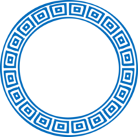 Circle Greek frame. Round meander border. Decoration elements pattern png