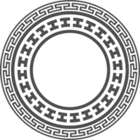 cirkel Grieks kader. ronde meander grens. decoratie elementen patroon png