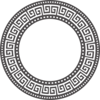 Circle Greek frame. Round meander border. Decoration elements pattern png