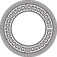 Circle Greek frame. Round meander border. Decoration elements pattern png