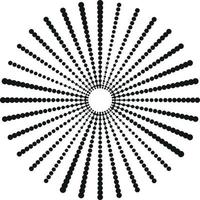 Black Object With Radial Rays In Vector Format