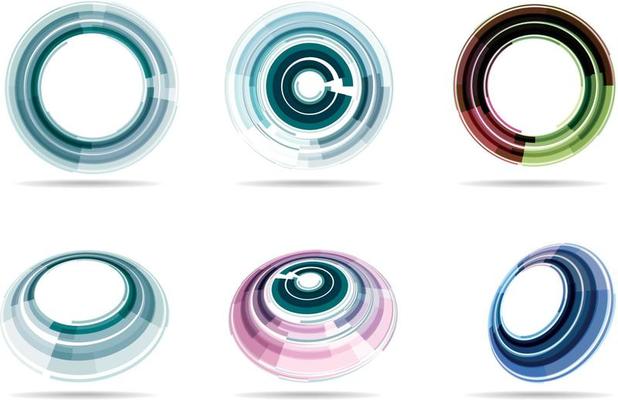 Set Of Abstract Colored Geometric Shapes For Graphic Design