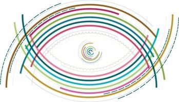 Vector Image Of Eye Shape Created With Colored Lines