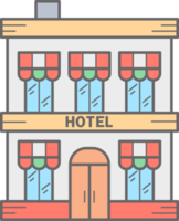 Hotel Gebäude Linie Symbol. städtisch die Architektur Element png