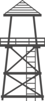 osservazione Torre nel prigione, esercito e per safari a caccia. militare campo inviare silhouette png