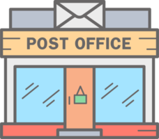 Post office building line icon. Urban architecture element png