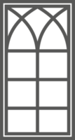 Igreja medieval janela. velho gótico estilo arquitetura elemento. esboço ilustração png