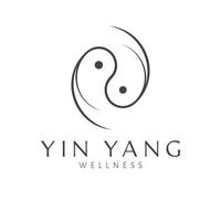 Yin yang vector logo design. Wellness creative logotype. Modern balance and wellbeing logo template.