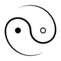 Yin Yang symbol vector icon design. Flat icon.