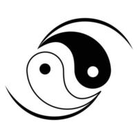 Yin Yang symbol vector icon design. Flat icon.