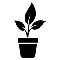 Plant in pot vector icon design. Flat icon.