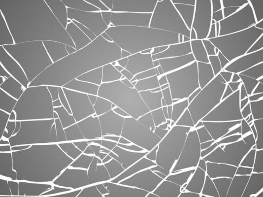 Broken glass texture. White cracked mirror pattern. Vector illustration