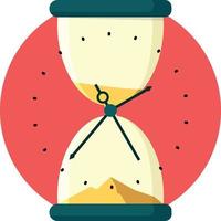 Illustration Of Hourglass And Clock On Red Background vector