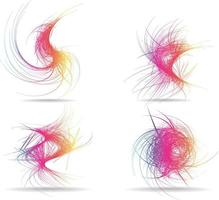 Set Of Abstract Furry Elements For Graphic Designers vector