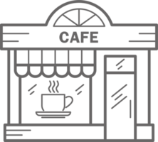 Cafe Gebäude Linie Symbol. städtisch die Architektur Element. png