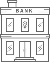 Bank Gebäude Linie Symbol. städtisch die Architektur Element png