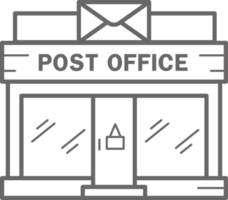 Post office building line icon. Urban architecture element png