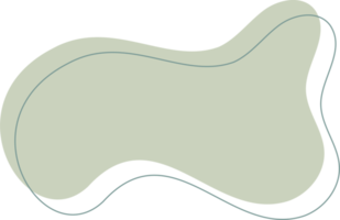 vert biologique forme. abstrait amibe taches dans minimal branché conception avec contour cercles. formes pour affiche récit cadres png