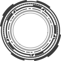 hud futuristische element. abstract optisch doel. cirkel meetkundig vorm voor virtueel koppel en spellen. camera zoeker voor scherpschutter wapen png