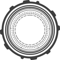 hud futuristico elemento. astratto ottico scopo. cerchio geometrico forma per virtuale interfaccia e Giochi. telecamera mirino per cecchino arma png