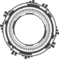 hud futuristische element. abstract optisch doel. cirkel meetkundig vorm voor virtueel koppel en spellen. camera zoeker voor scherpschutter wapen png