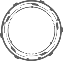 hud trogen element. abstrakt optisk syfte. cirkel geometrisk form för virtuell gränssnitt och spel. kamera sökare för prickskytt vapen png