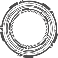 hud futuristische element. abstract optisch doel. cirkel meetkundig vorm voor virtueel koppel en spellen. camera zoeker voor scherpschutter wapen png