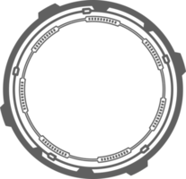 hud trogen element. abstrakt optisk syfte. cirkel geometrisk form för virtuell gränssnitt och spel. kamera sökare för prickskytt vapen png