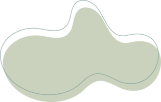 vert biologique forme. abstrait amibe taches dans minimal branché conception avec contour cercles. formes pour affiche récit cadres png