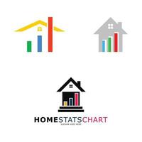 Set of Home Statistics Chart Icon Vector Logo Template Illustration Design