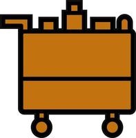 Airplane Food Trolley Vector Icon Design