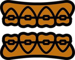 Tooth Braces Vector Icon Design