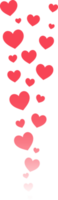 Flying hearts stream. Love likes emotions png