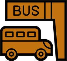 Bus Stop Vector Icon Design