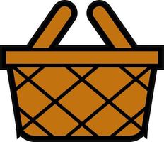 Picnic Basket Vector Icon Design