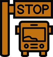 Bus Stop Vector Icon Design