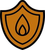 Fire Shield Vector Icon Design