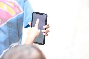 Photo of an empty cell phone held in hand