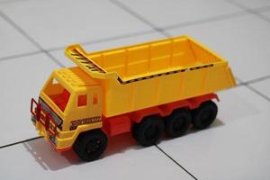 Photo of a yellow children's toy truck