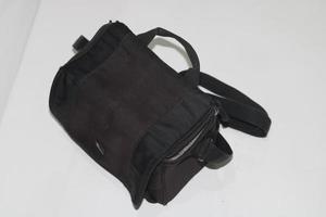 Photo of a black bag on a white background