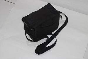 Photo of a black bag on a white background