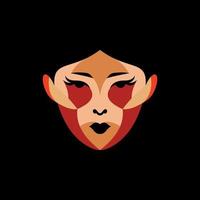 Woman face colorful modern creative design vector