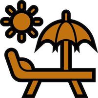 Sun Bed Vector Icon Design