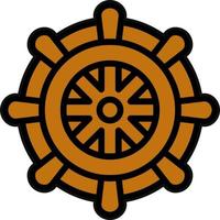 Ship Wheel Vector Icon Design