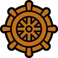 Ship Wheel Vector Icon Design