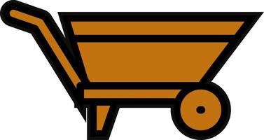 Wheelbarrow Vector Icon Design