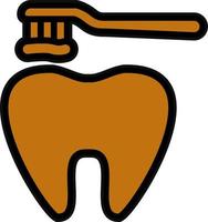 Cleaning Tooth with Brush Vector Icon Design