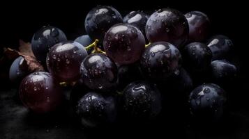 uvas sin costura antecedentes visible gotas de agua generativo ai foto