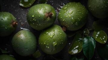 Feijoa seamless background visible drops of water photo