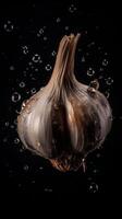 A Garlic seamless background visible drops of water photo